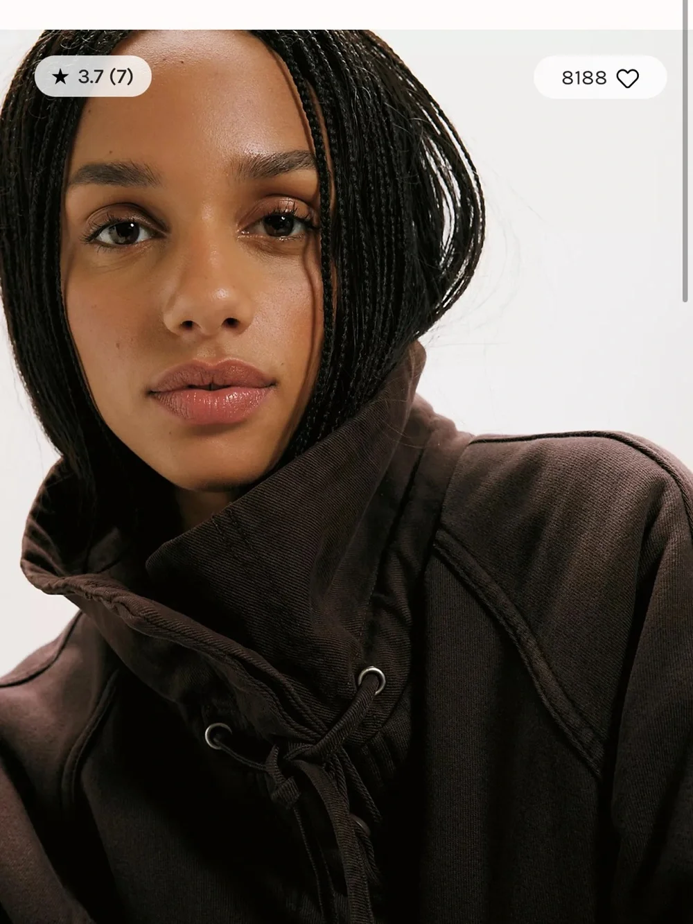 Free People Jojo Washed Oversized Funnel-Neck Jacket - Dark Brown - Picture 3 of 5